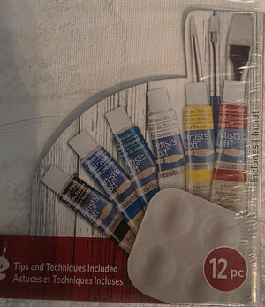 Artist's Loft Dog Paint by Numbers Canvas Kit w/ Paint Tubes, Brushes, Palette
